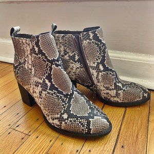 Blondo Leather Snakeskin Waterproof Ankle Boot